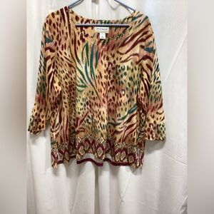 Alfred Dunner Multicolor  Top
